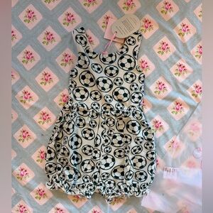 SweetHoney Soccer Print Baby Romper